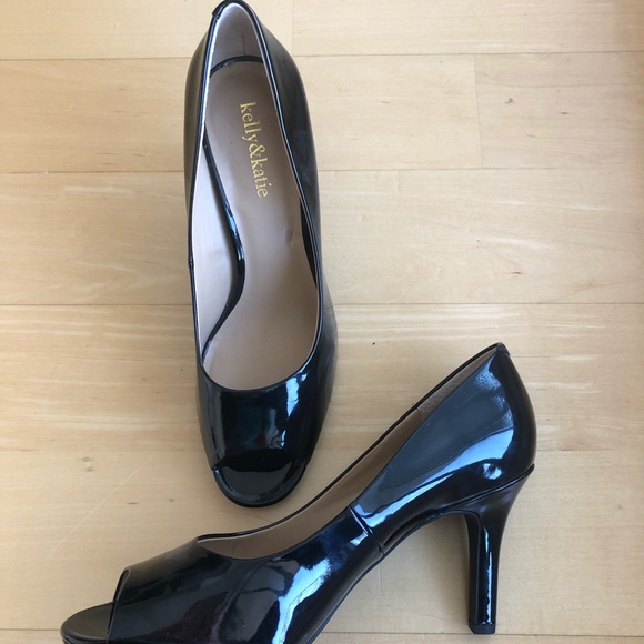 kelly&katie black peep toe heels - Picture 2 of 3